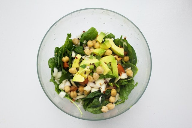 salad with nuts and green